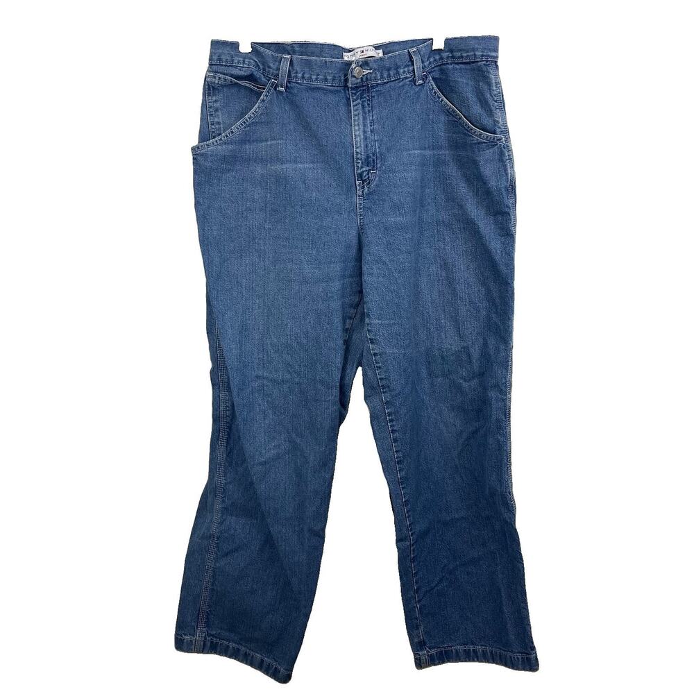 Tommy Hilfiger Vintage Carpenter Jeans Women’s 16 Baggy Wide Leg Blue 2002